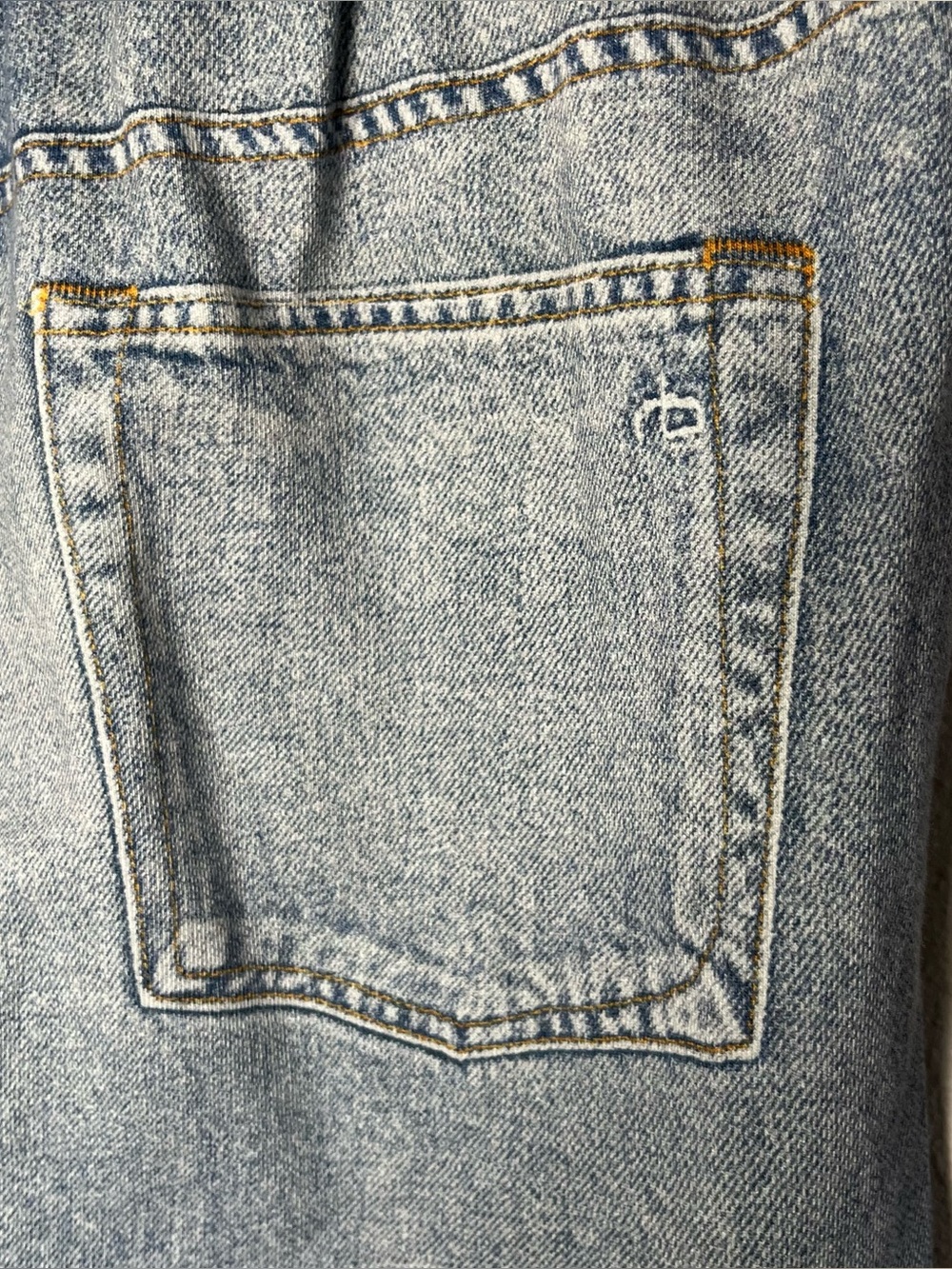 Rag & Bone Miramar Denim Printed Raw Hem Wide Leg French Terry Sweat Pants - Picture 8 of 11